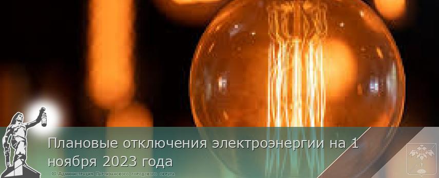 Плановые отключения электроэнергии на 1 ноября 2023 года | Администрация муниципального округа город Партизанск Приморского края Официальный сайт