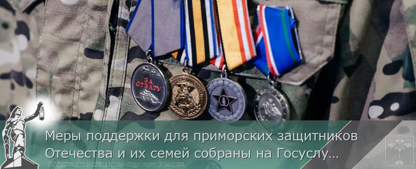 Меры поддержки для приморских защитников Отечества и их семей собраны на Госуслугах | Администрация муниципального округа город Партизанск Приморского края Официальный сайт