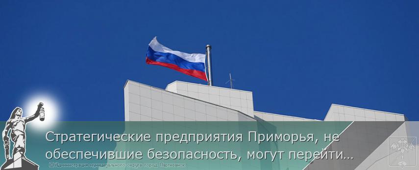 Стратегические предприятия Приморья, не обеспечившие безопасность, могут перейти в госуправление | Администрация муниципального округа город Партизанск Приморского края Официальный сайт