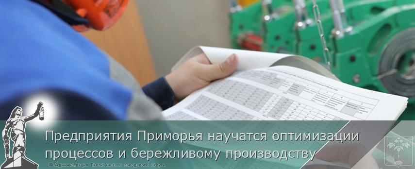 Предприятия Приморья научатся оптимизации процессов и бережливому производству | Администрация муниципального округа город Партизанск Приморского края Официальный сайт