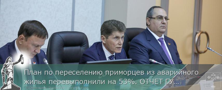 План по переселению приморцев из аварийного жилья перевыполнили на 53%. ОТЧЕТ ГУБЕРНАТОРА  | Администрация муниципального округа город Партизанск Приморского края Официальный сайт